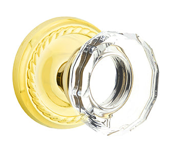 Emtek Lowell Crystal Knob with Rope Rosette