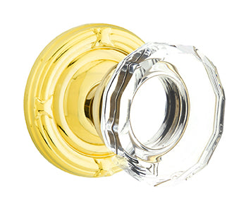 Emtek Lowell Crystal Knob with Ribbon and Reed Rosette