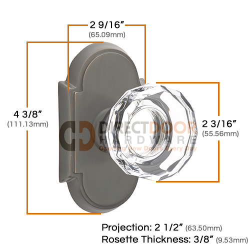 Emtek Lowell Crystal Knob with Style 8 Rosette