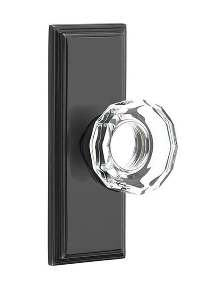 Emtek Lowell Crystal Knob with 7 Inch Wilshire Sideplate