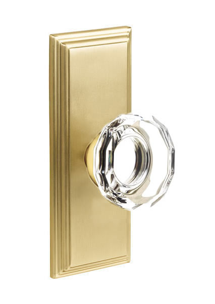 Emtek Lowell Crystal Knob with Wilshire Sideplate