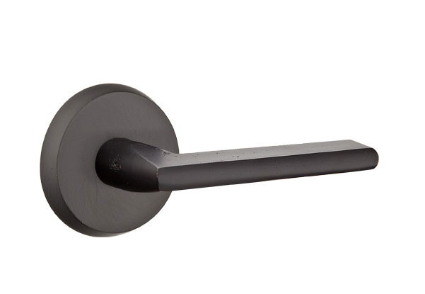 Emtek Sandcast Bronze Lariat Lever Handle with Style 2 Rosette