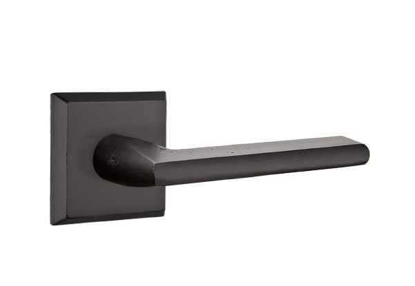 Emtek Sandcast Bronze Lariat Lever Handle with Style 6 Rosette