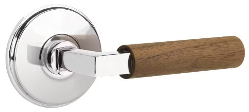 Emtek L-Square Walnut Door Lever with Watford Rosette