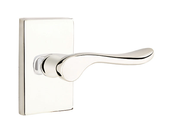 Emtek Luzern Lever Flat Black-Modern Rectangular Rosette