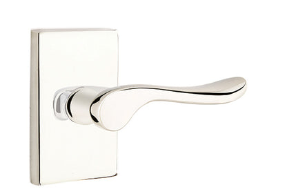 Emtek Luzern Lever Flat Black-Modern Rectangular Rosette