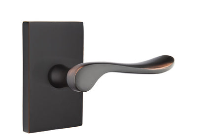 Emtek Luzern Lever Oil Rubbed Bronze-Modern Rectangular Rosette