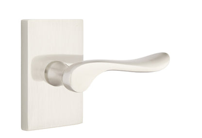 Emtek Luzern Door Lever - Modern Rosette - Satin Nickel