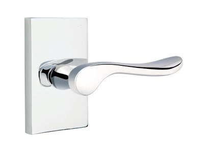 Emtek Luzern Lever Polished Chrome-Modern Rectangular Rosette