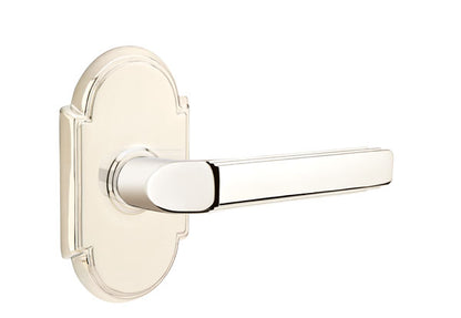 Emtek Milano Lever with #8 Rosette - Polished Nickel