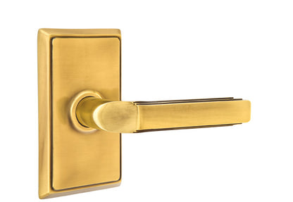 Emtek Milano Lever with Rectangular Rosette - French Antique