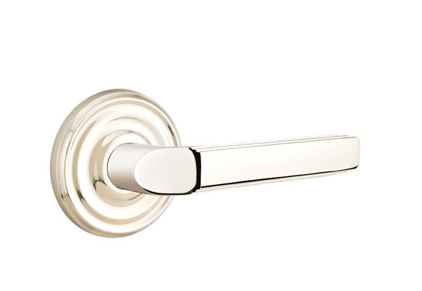 Emtek Milano Lever with Regular Rosette - Polished Nickel