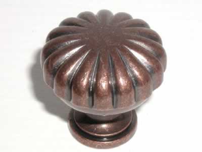 Top Knobs Somerset Melon Cut Cabinet Knob in Antique Copper