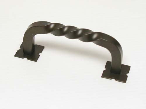 Top Knobs Handle with Blackplate in Oil Rubbed Bronze