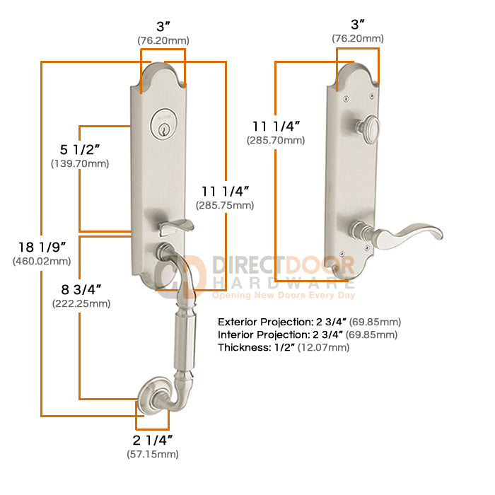 Baldwin Manchester Emergency Egress Handleset 85350