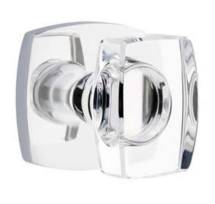 Emtek Windsor Crystal Knob with Urban Modern Rosette - Polished Chrome