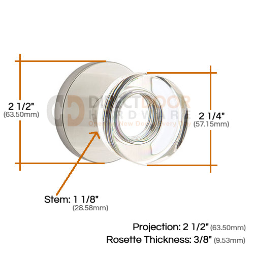 Emtek Disc Crystal Knob with Disk Rosette
