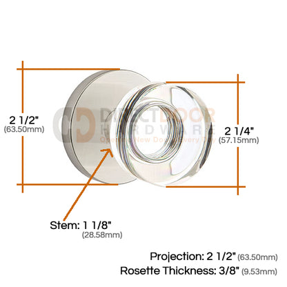 Emtek Disc Crystal Knob with Disk Rosette