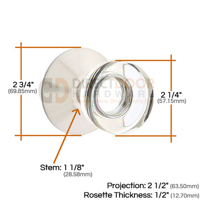 Emtek Disc Crystal Knob with Modern Rosette