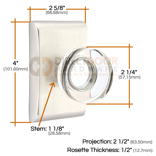 Emtek Disc Crystal Knob with Neos Rosette