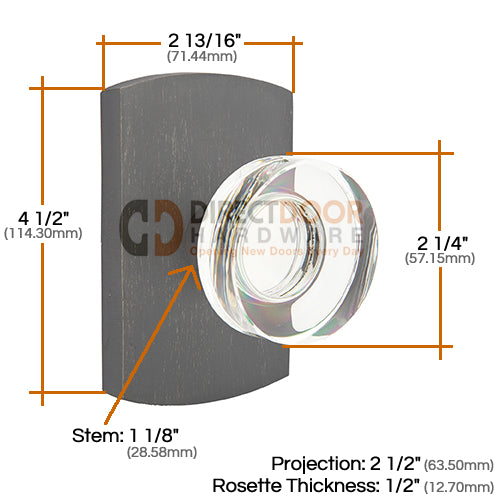 Emtek Disc Crystal Knob with Sandcast Style 4 Rosette