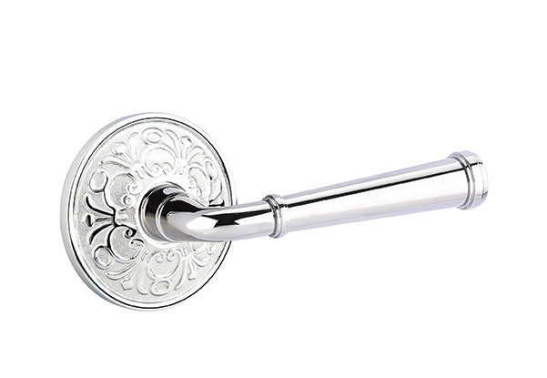 Emtek Merrimack Lever With Lancaster Rosette Polished Chrome