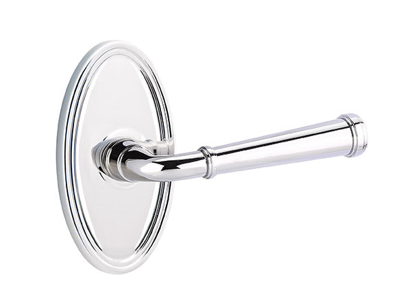 Emtek Merrimack Lever With Oval Rosette Polished Nickel