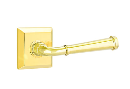 Emtek Merrimack Lever With Quincy Rosette Polished Brass