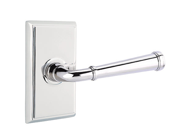 Emtek Merrimack Lever With Rectangular Rosette Polished Nickel