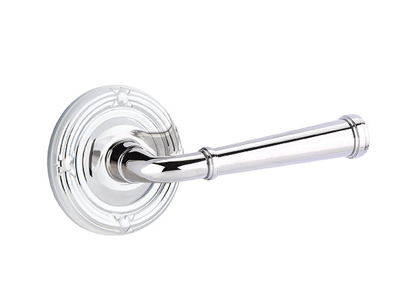 Emtek Merrimack Lever With Ribbon And Reed Rosette Polished Chrome
