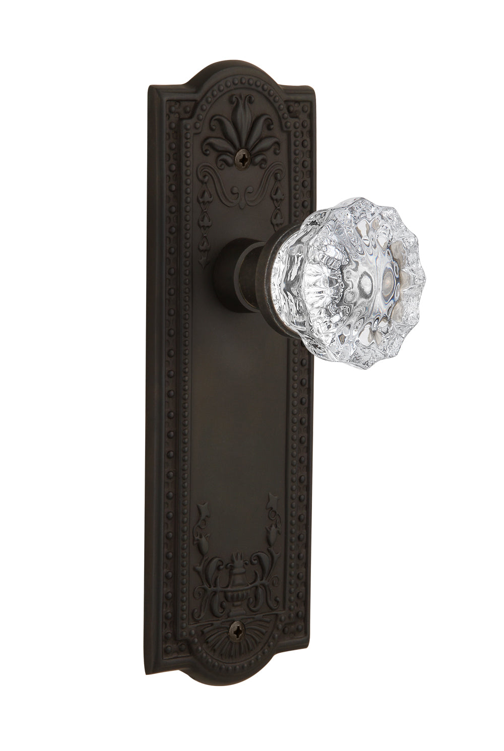 Nostalgic Warehouse Meadows Plate with Crystal Knob - Oil-Rubbed Bronze