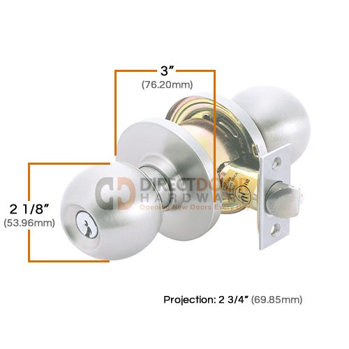 Sure-Loc Grade 2 Commercial Cylindrical Knobset