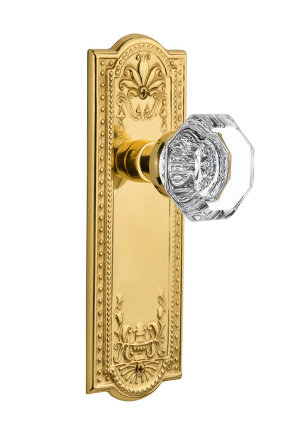 Nostalgic Warehouse Meadows Plate with Waldorf Knob - Polished Brass/Unlacquered Brass 