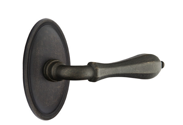 Emtek Lost Wax Cast Bronze Octagon Lever - Style 14 Rosette - Medium Bronze