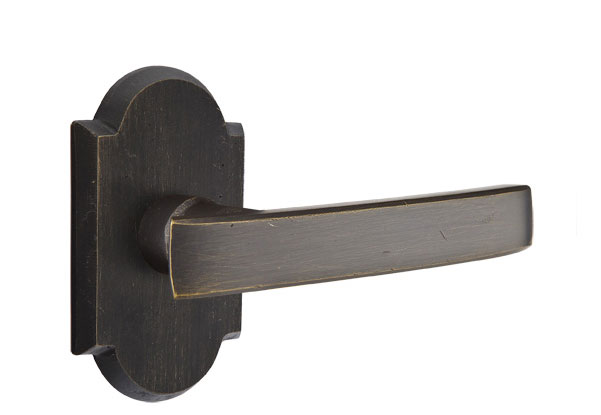 Emtek Sandcast Bronze Yuma Lever - Style 1 Rosette - Medium Bronze