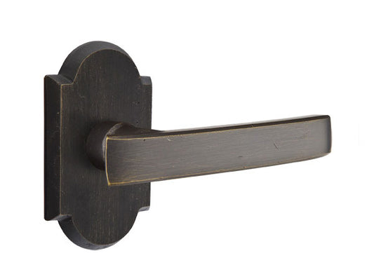Emtek Sandcast Bronze Yuma Lever - Style 1 Rosette - Medium Bronze