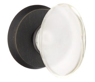 Emtek Bronze Hampton Sandcast knob - Style #2 Rosette - Medium Bronze