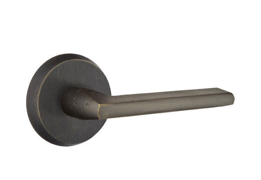 Emtek Sandcast Bronze Lariat Lever - Style 2 Rosette - Medium Bronze