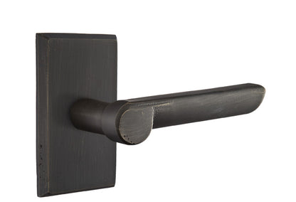Emtek Sandcast Bronze Aurora Lever - Style 3 Rosette - Medium Bronze