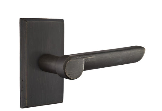 Emtek Sandcast Bronze Aurora Lever - Style 3 Rosette - Medium Bronze