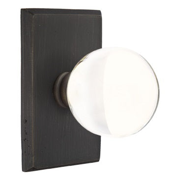 Emtek Bronze Bristol Sandcast knob - Style 3 Rosette - Medium Bronze