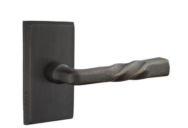 Emtek Sandcast Bronze Montrose Lever - Style 3 Rosette - Medium Bronze