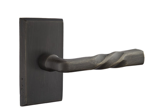 Emtek Sandcast Bronze Montrose Lever - Style 3 Rosette - Medium Bronze