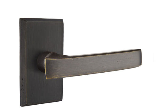 Emtek Sandcast Bronze Yuma Lever - Style 3 Rosette - Medium Bronze