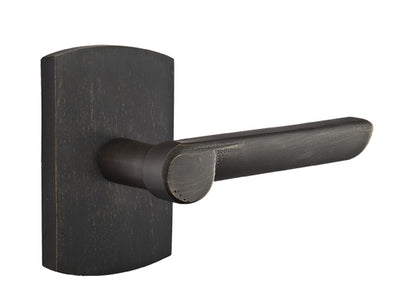 Emtek Sandcast Bronze Aurora Lever - Style 4 Rosette - Medium Bronze