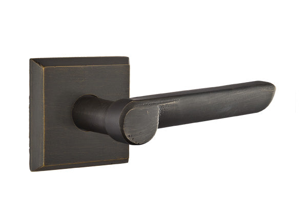 Emtek Sandcast Bronze Aurora Lever - Style 2 Rosette - Medium Bronze