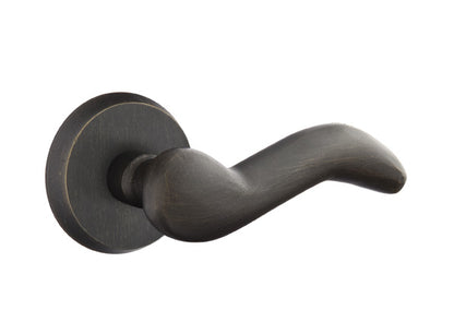 Emtek Sandcast Bronze Cody Lever - Style 2 Rosette - Medium Bronze