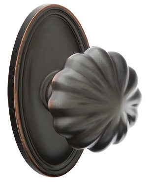 Emtek Melon Knob with Oval Rosette - Oil Rubbed Bronze