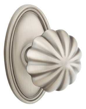 Emtek Melon Knob with Oval Rosette - Pewter