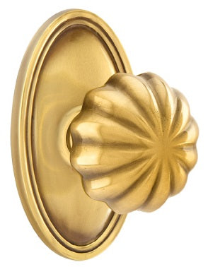 Emtek Melon Knob with Oval Rosette - French Antique